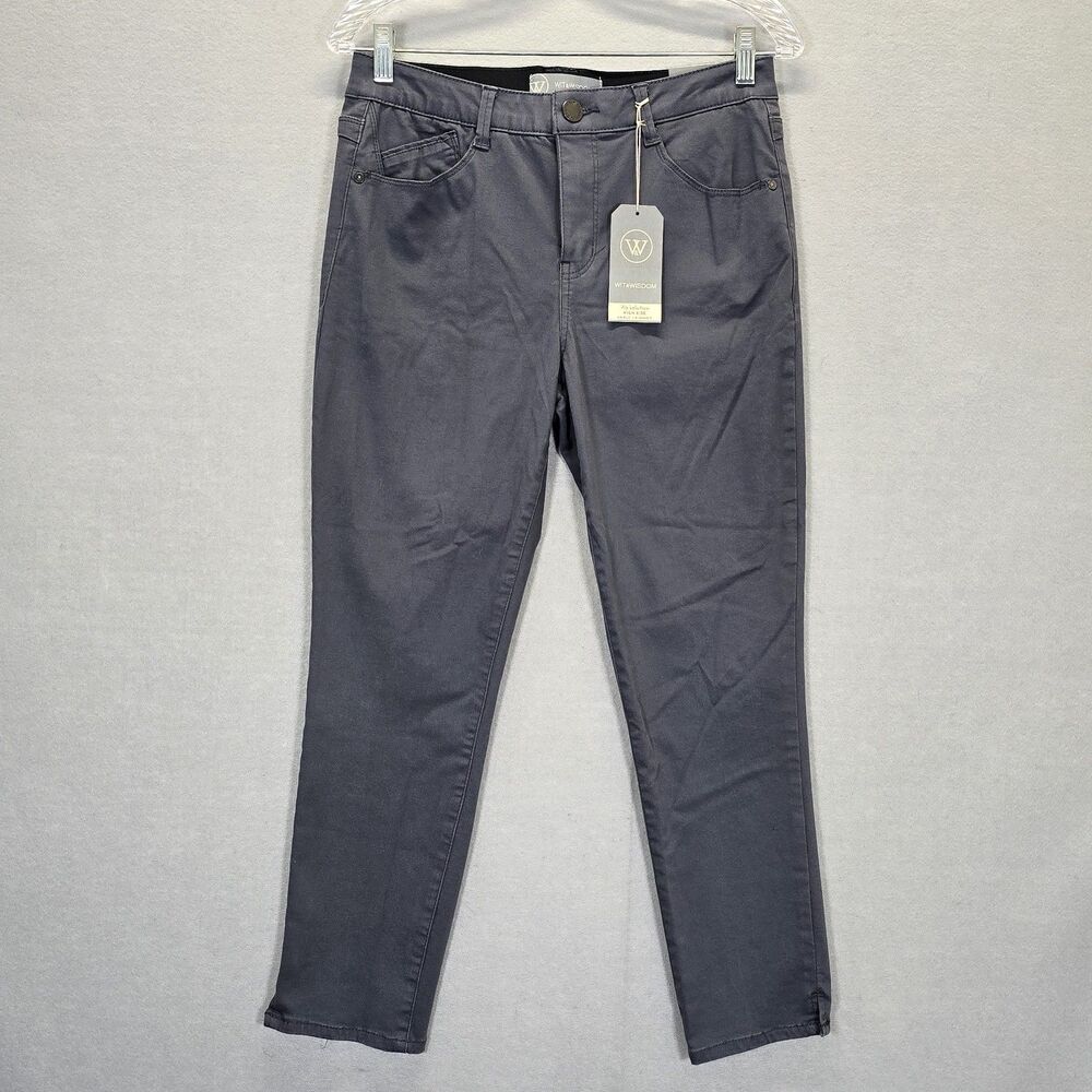 Wit & Wisdom Pants Ab Solution Women  Gray Ankle Skimmer High Rise Stretch Sz 6P
